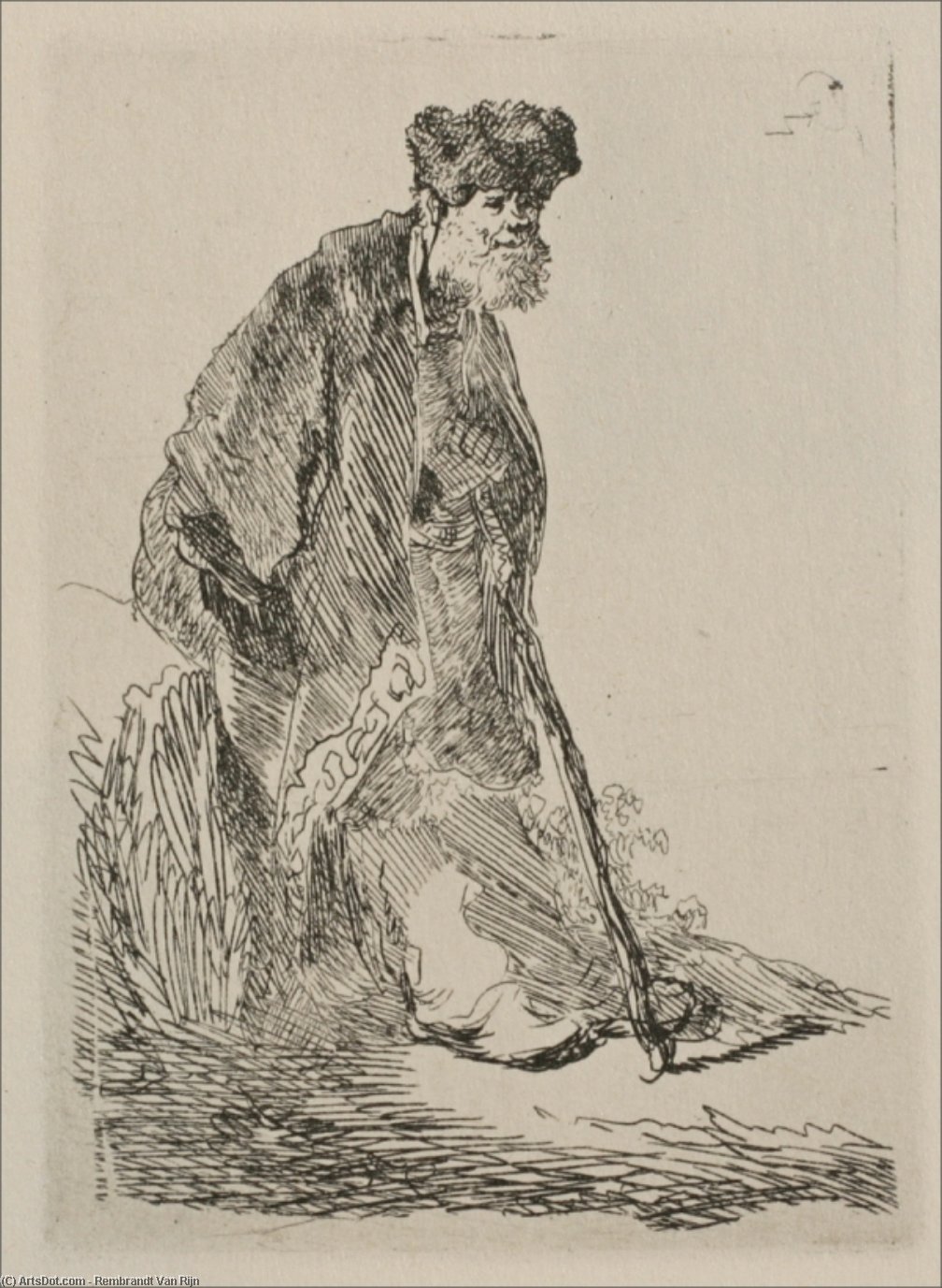 An Old Man With A Bushy Beard — Rembrandt Van Rijn