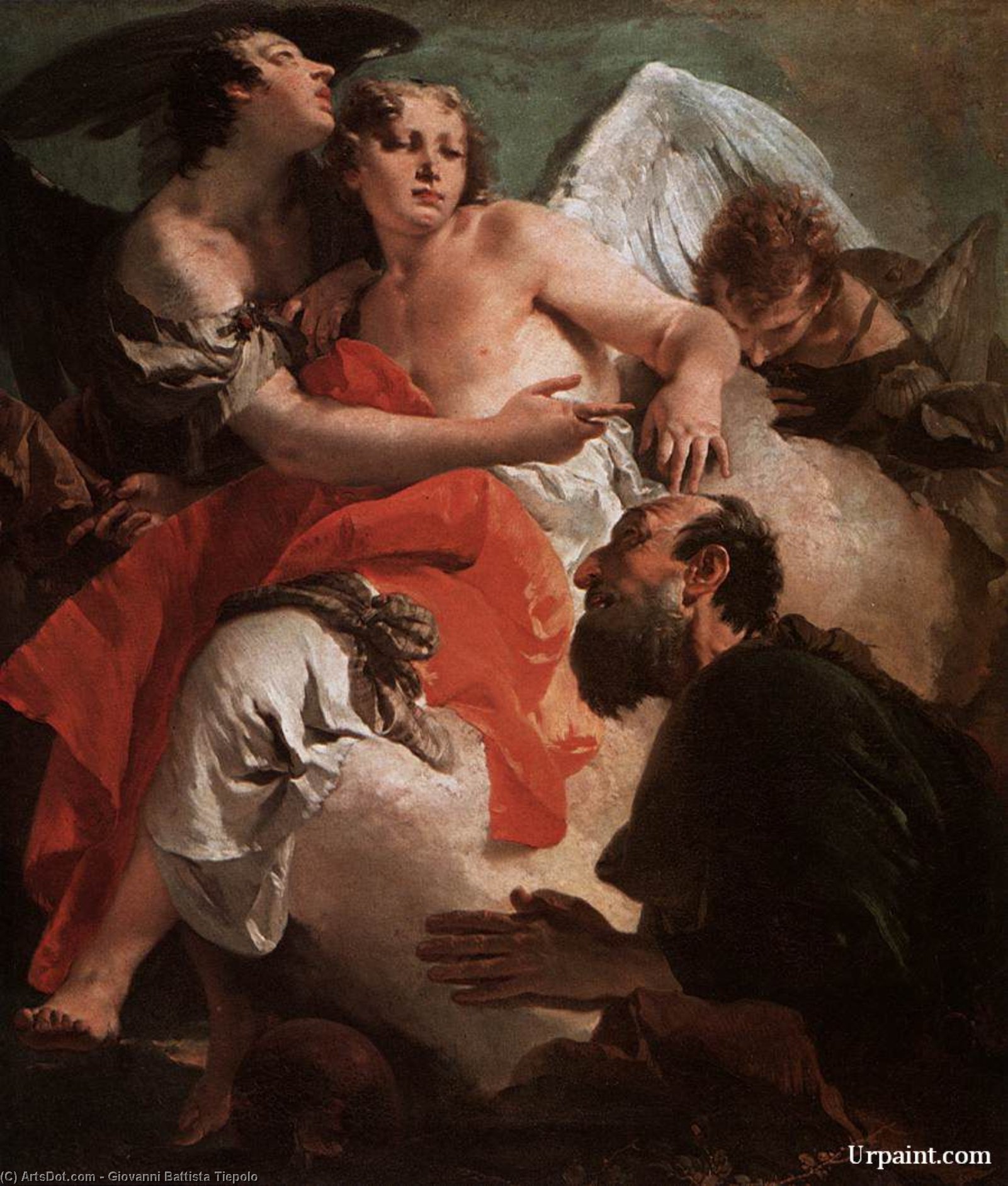Abraham Praying Before The Three Angels — Ђовани Батиста Тијеполо