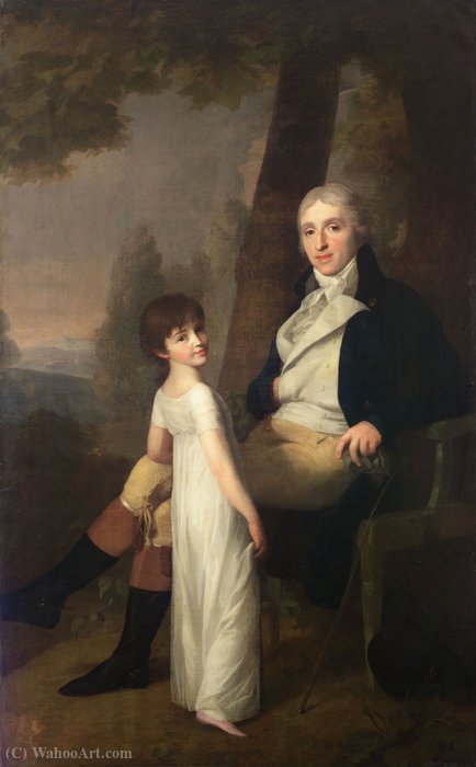 The Leipzig Merchant Jaques Ferdinand Dufour-feronce With His Daughter Constance Aimée — Johann Friedrich August Tischbein