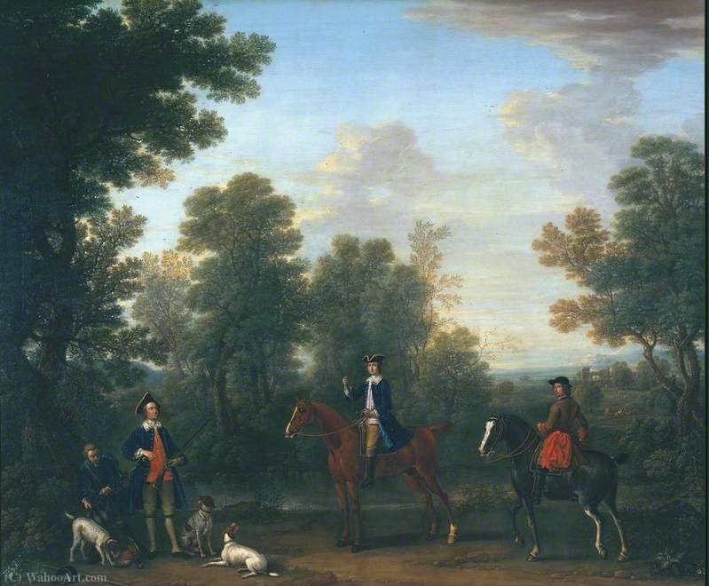 George Henry Lee, 3rd Earl Of Litchfield, And His Uncle The Hon. Robert Lee, Subsequently 4th Earl Of Litchfield, Shooting In 'true Blue' Frock Coats — John Wootton