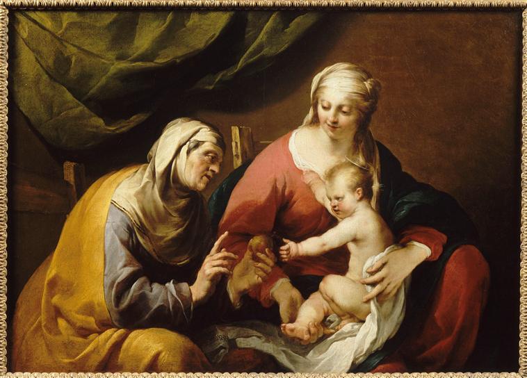 La Vierge Avec L'enfant Jésus À Qui Sainte Anne Offre Une Pomme — Jacques Blanchard