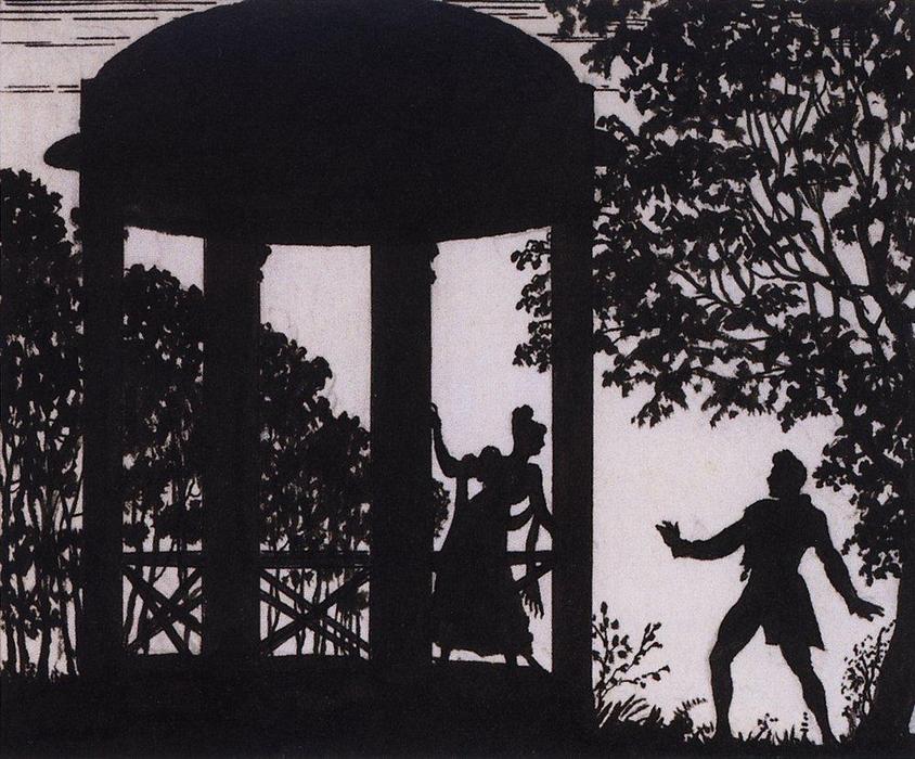 Date Of Vladimir And Masha In The Garden — Boris Mikhailovich Kustodiev