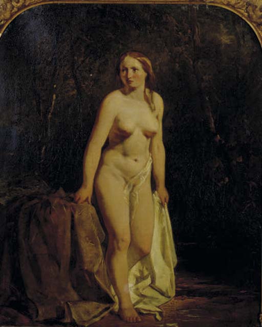 Bathing Nude In Front Of The Riverbank — William Etty
