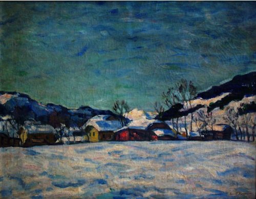 Village In Winter Landscape — Arnold Borisovich Lakhovsky