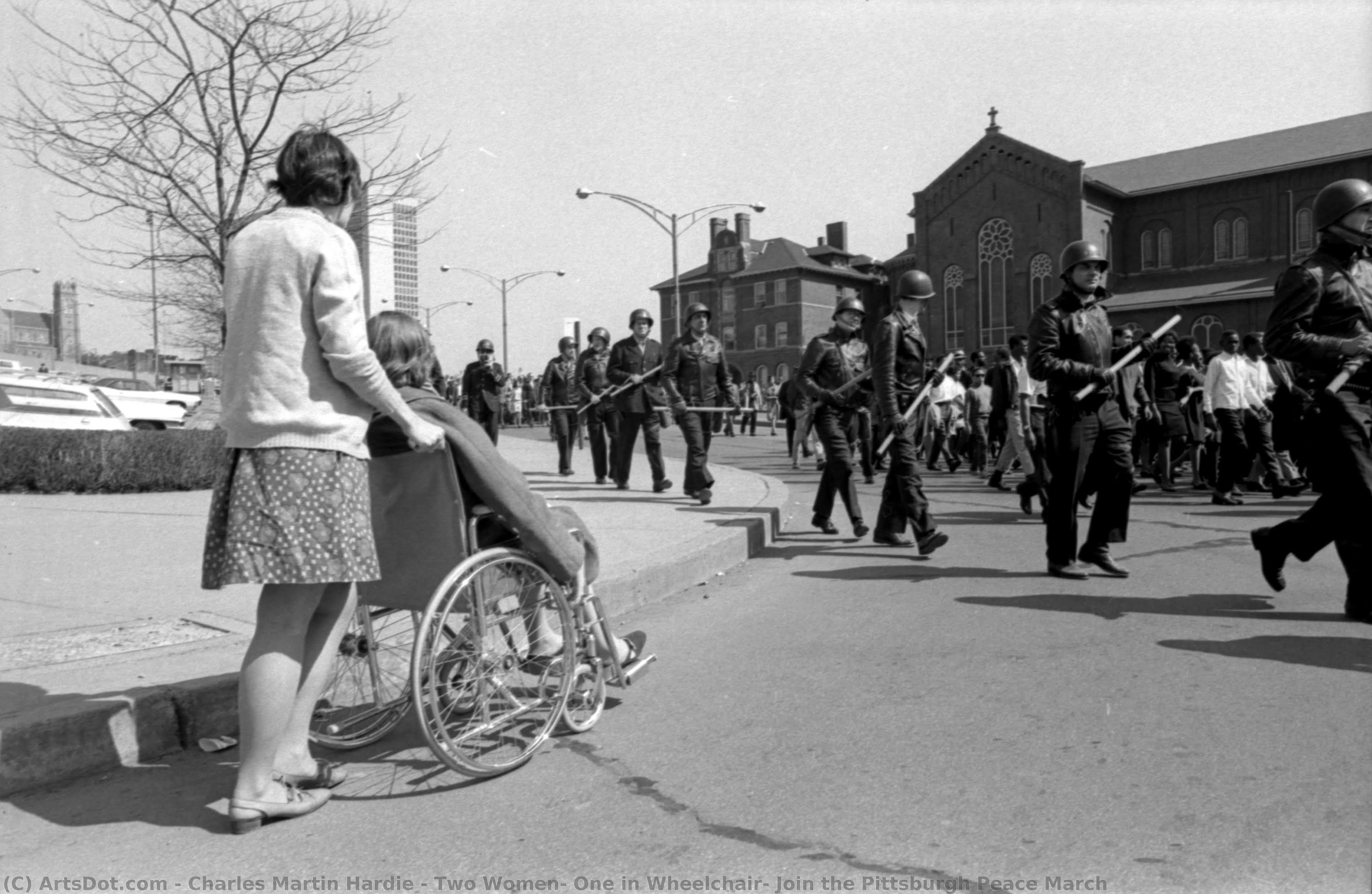 Two Women, One In Wheelchair, Join The Pittsburgh Peace March — Charles Martin Hardie