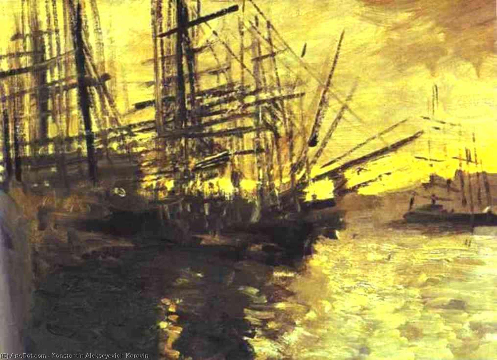 Ships In Marseilles Port. — Konstantin Alexeievitch Korovin