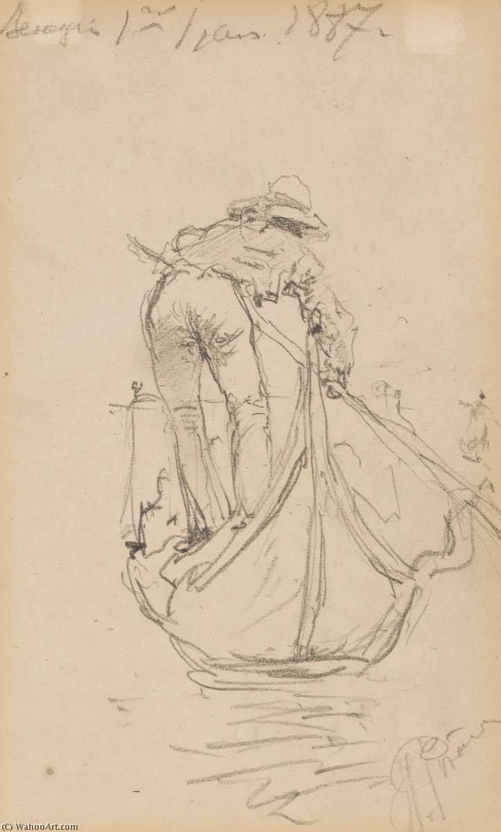 Two Sketches Of Gondoliers — Ilya Yefimovich Repin