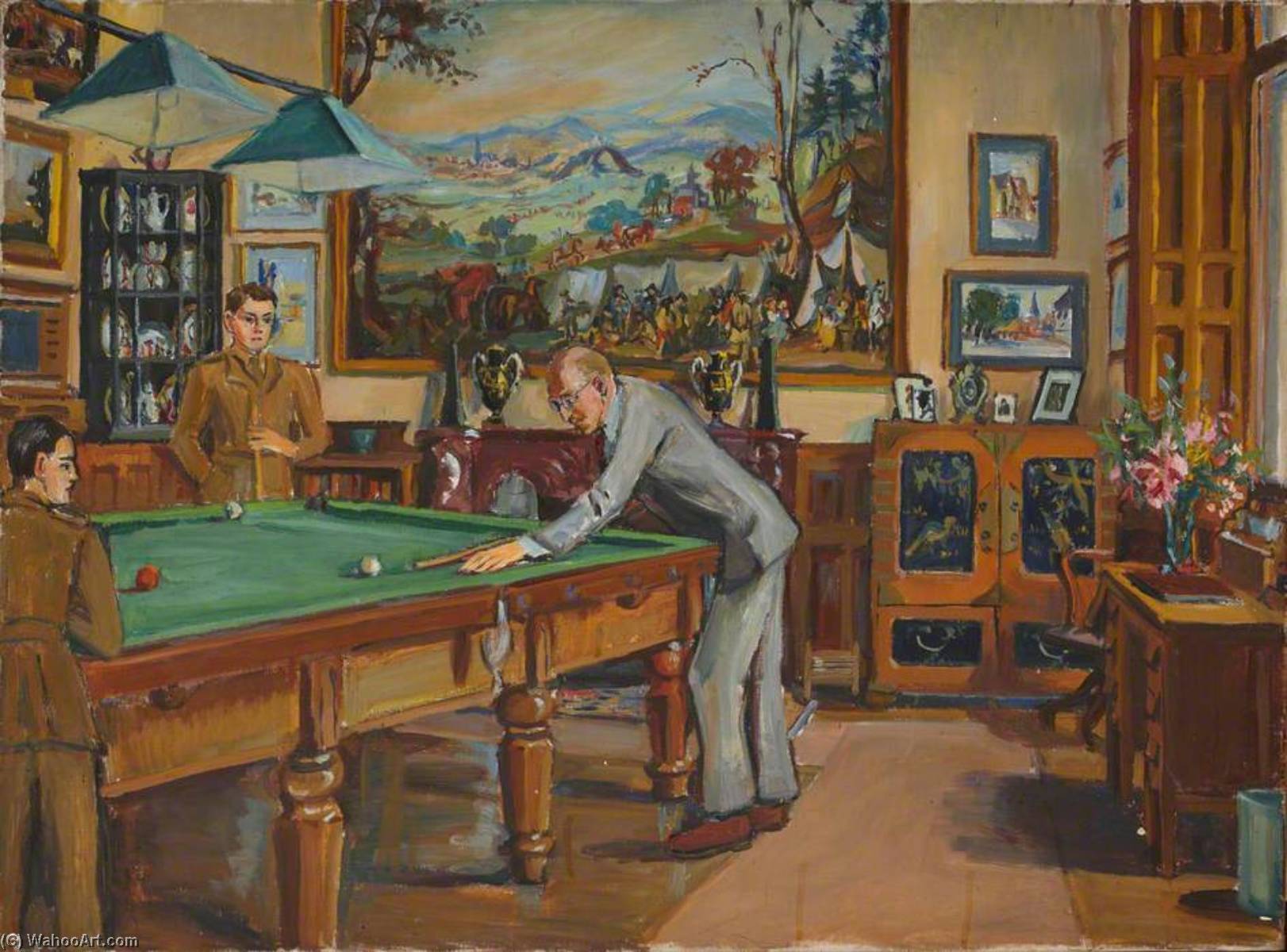 Billiard Room, Thoresby Hall — Marie Louise Roosevelt Pierrepont