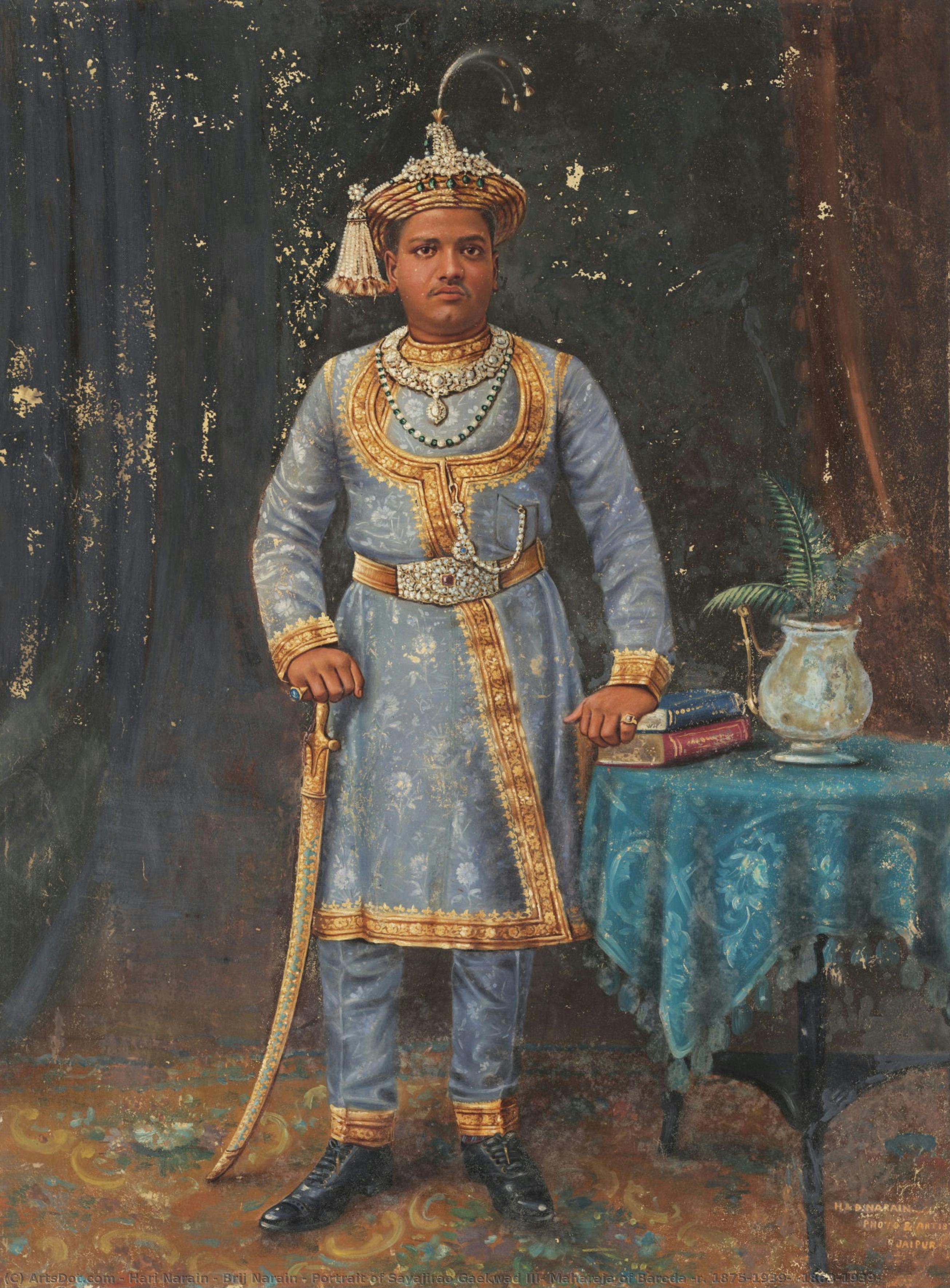 Portrait Of Sayajirao Gaekwad Iii, Maharaja Of Baroda (r. 1875-1939) (1863-1939) — Hari Narain & Brij Narain