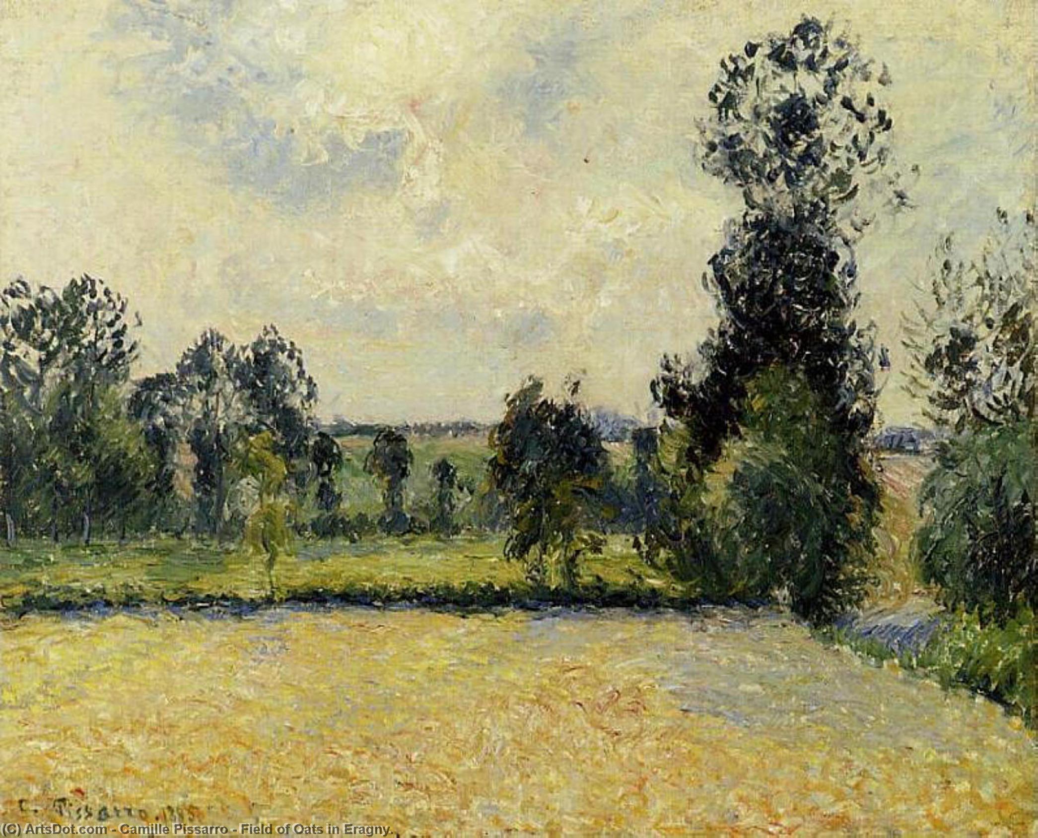Field Of Oats In Eragny. — Camille Pissarro