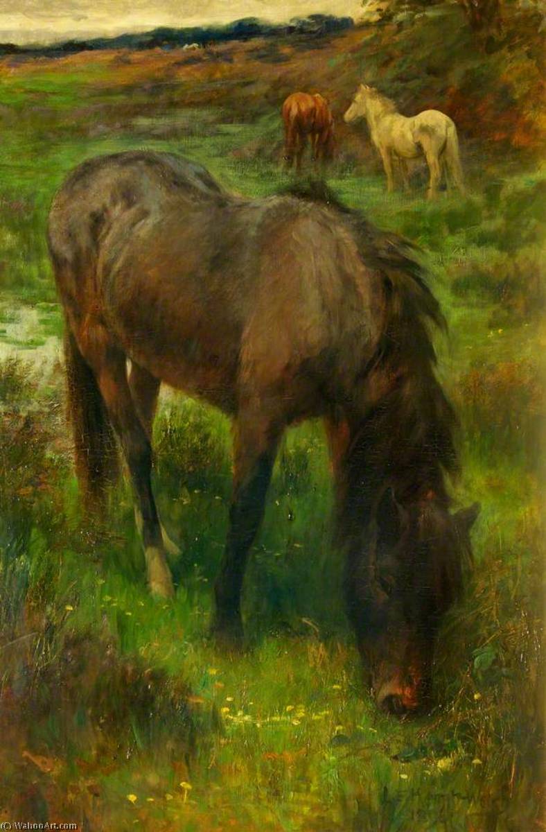 Ponies Grazing — Lucy Elizabeth Kemp Welch