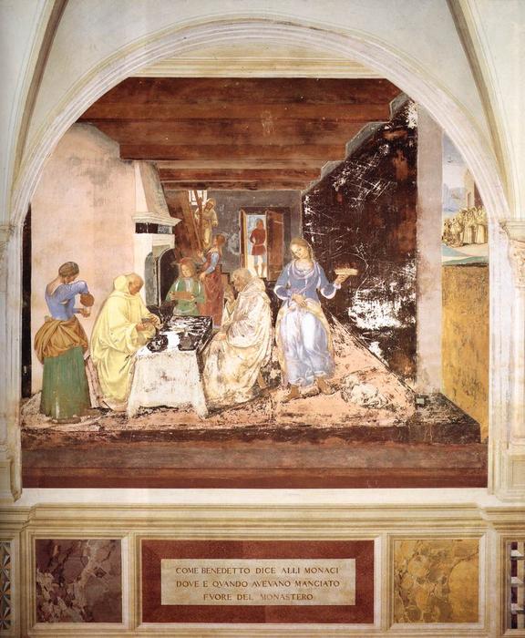 Benedict Tells Two Monks What They Have Eaten — Luca Signorelli