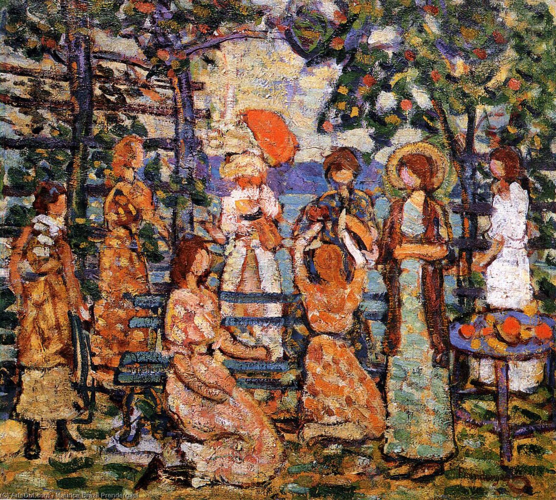 Ladies In A Seaside Arbor — Moris Bredergast