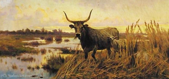 Water Buffalo In The Roman Campagna — Aurelio Tiratelli