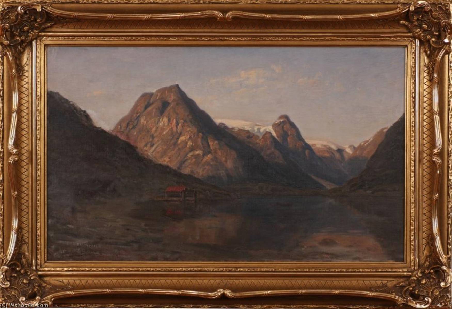 Fjord Landscape With Mountain — Amaldus Clarin Nielsen