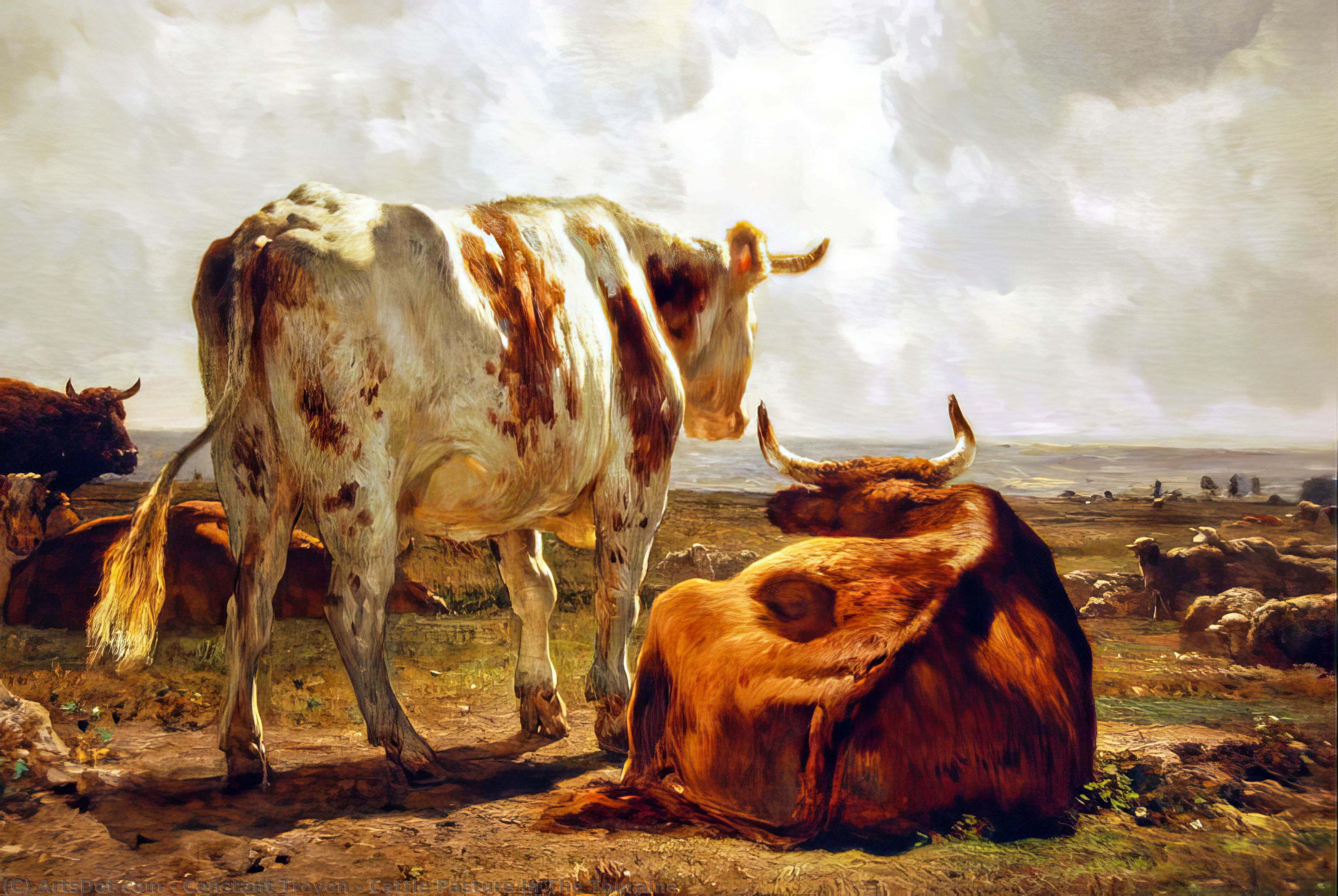 Cattle Pasture In The Touraine — Constant Troyon