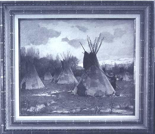 Indian Tepees, (painting) — Joseph Henry Sharp