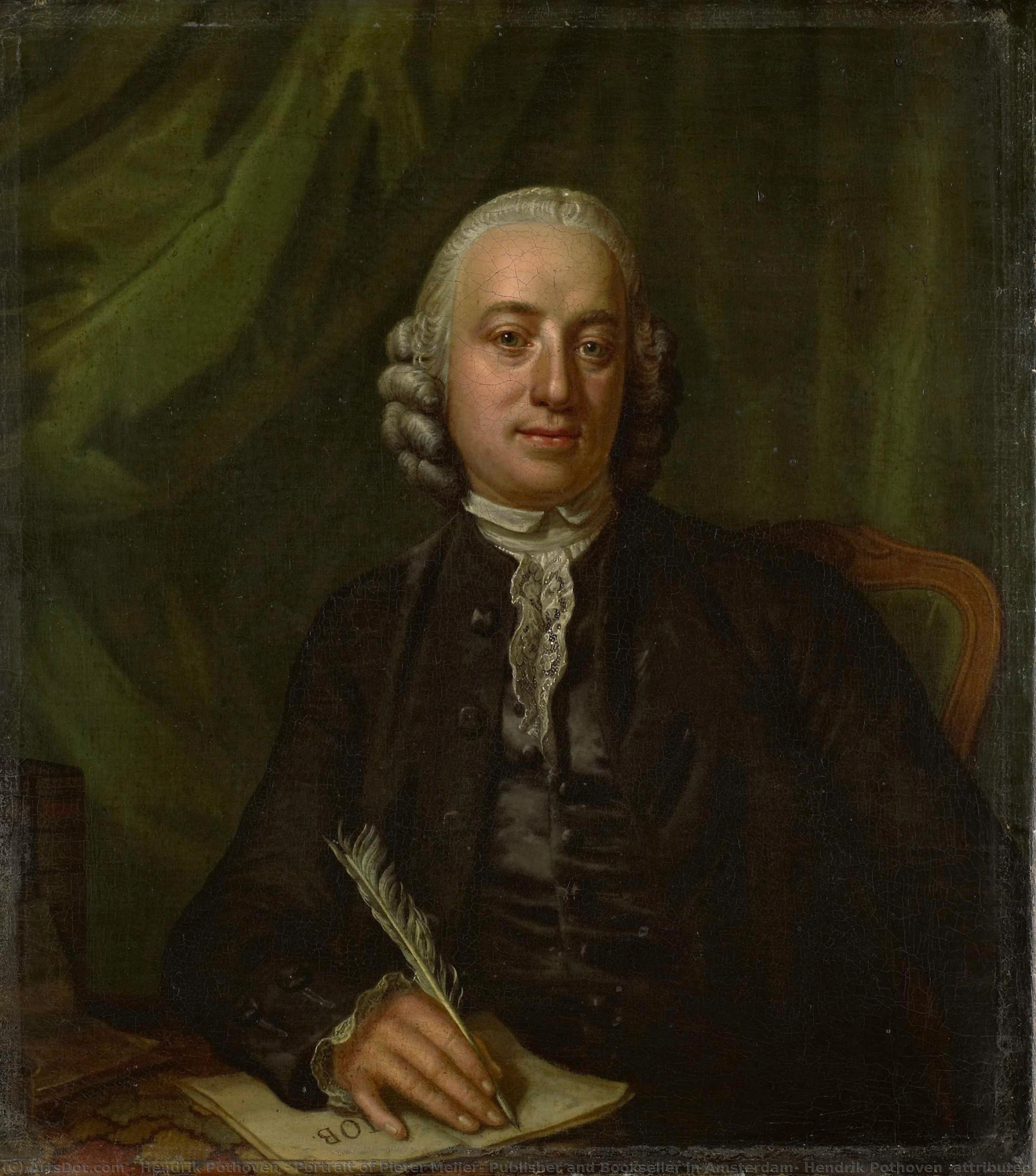 Portrait Of Pieter Meijer, Publisher And Bookseller In Amsterdam, Hendrik Pothoven (attributed To), 1750 - 1781 — Hendrik Pothoven