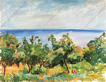 Gurzuf. The Trees On The Background Of The Sea. — Pyotr Konchalovsky