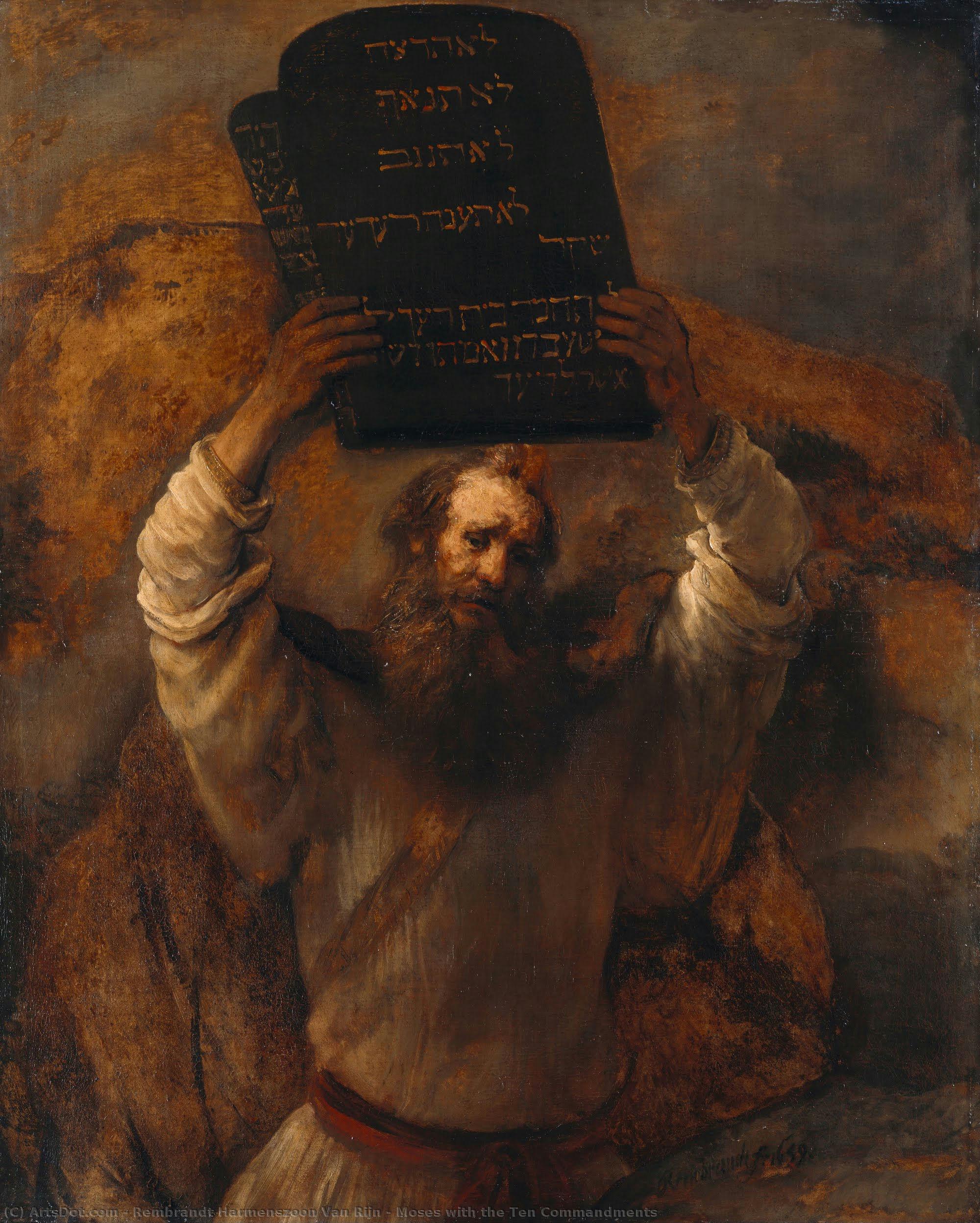 Moses With The Ten Commandments — レンブラント・ファン・レイン