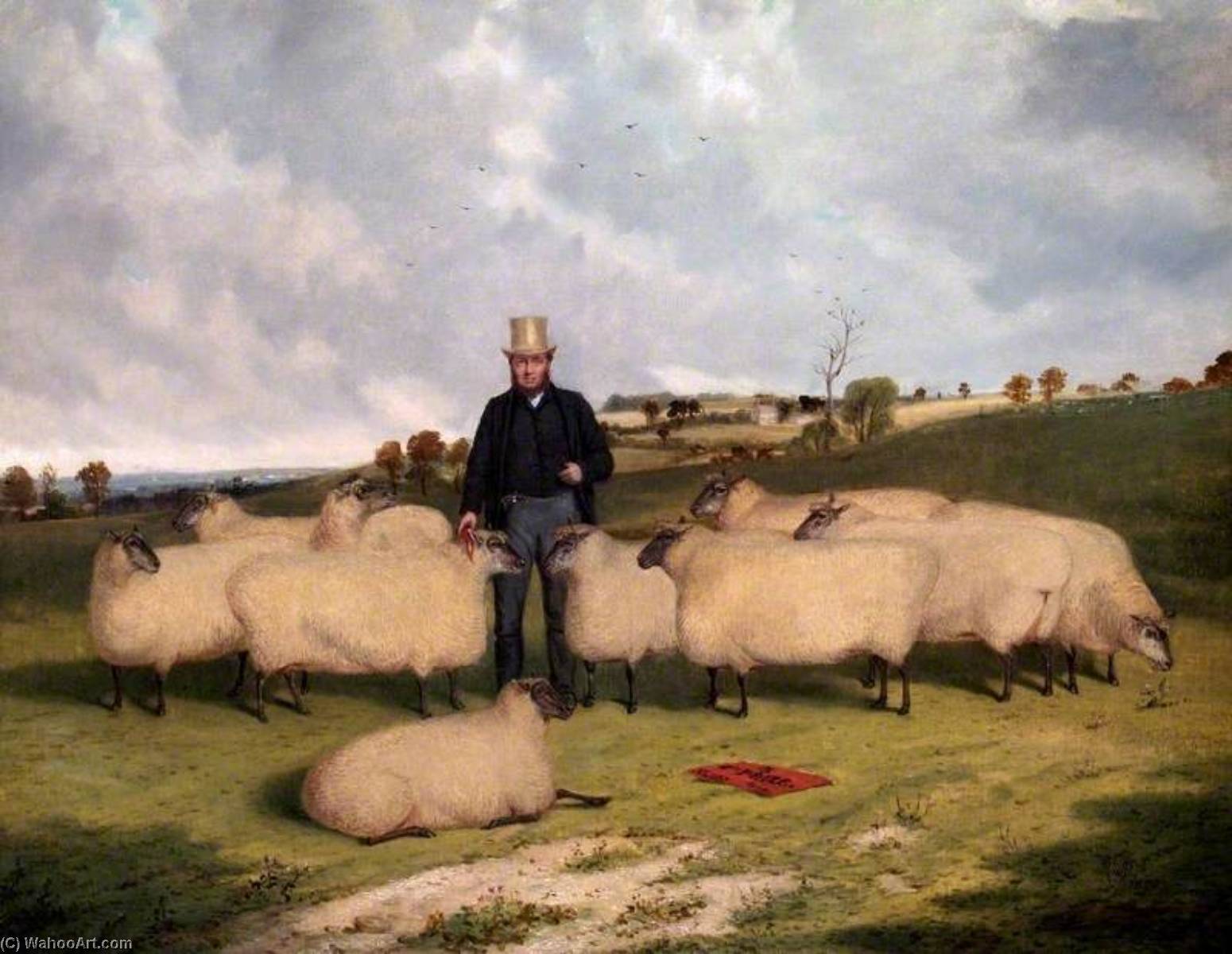 John Treadwell And His Flock Of Oxford Down Sheep — Richard Whitford