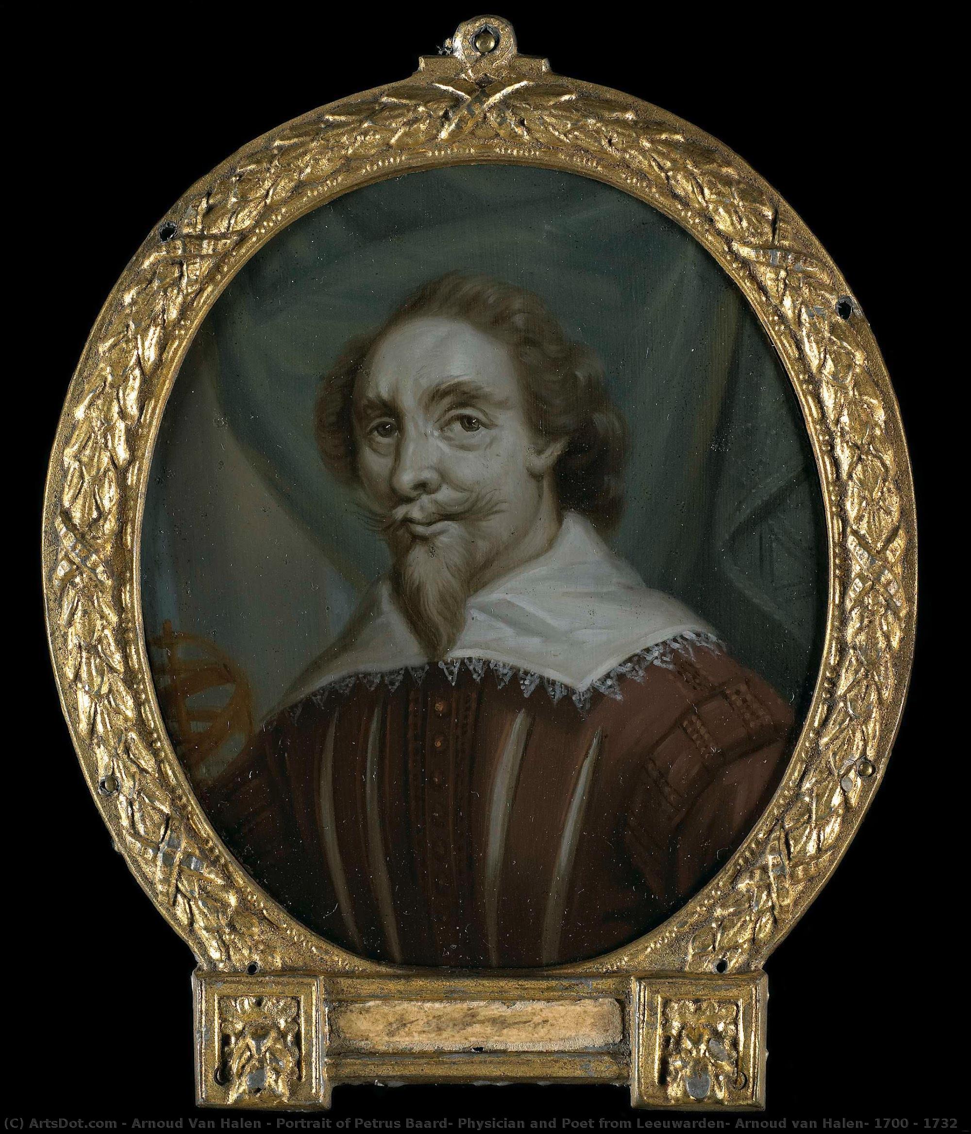 Portrait Of Petrus Baard, Physician And Poet From Leeuwarden, Arnoud Van Halen, 1700 - 1732 — Arnoud Van Halen