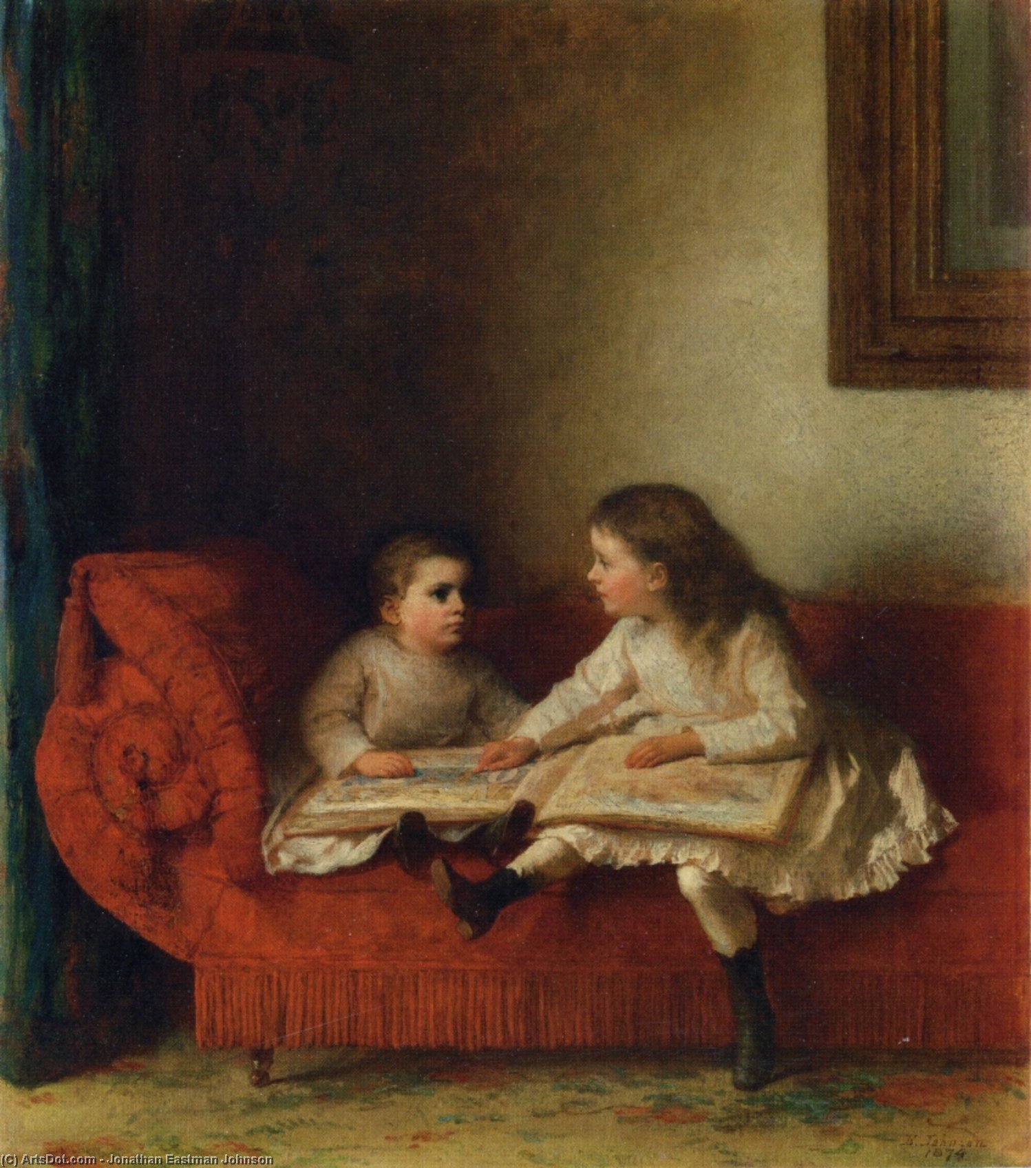 The Lesson (aka The Lesson With Page N.o.p. Of The Alphabet Book) — Jonathan Eastman Johnson