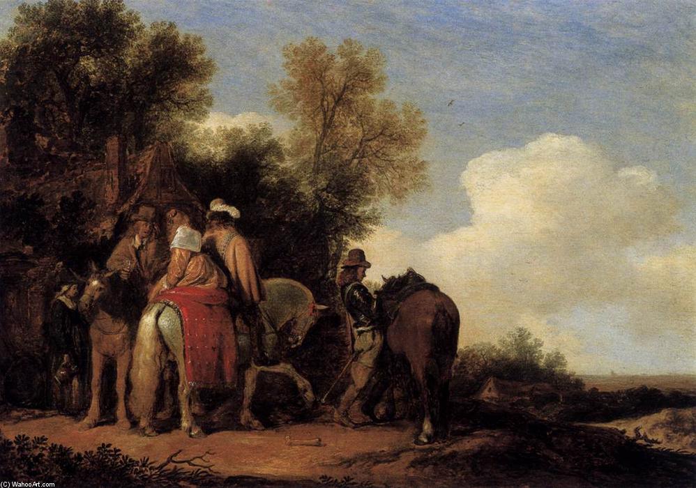 A Party Of Riders Resting Beside An Inn — Pieter De Molijn