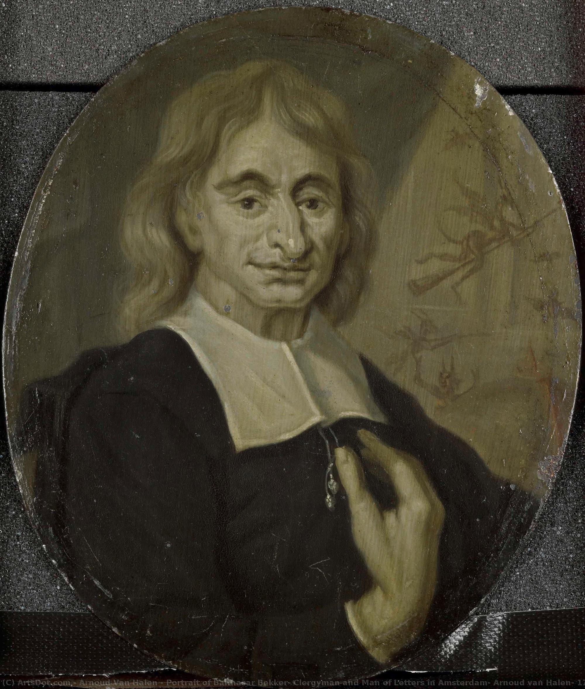 Portrait Of Balthasar Bekker, Clergyman And Man Of Letters In Amsterdam, Arnoud Van Halen, 1700 - 1732 — Arnoud Van Halen