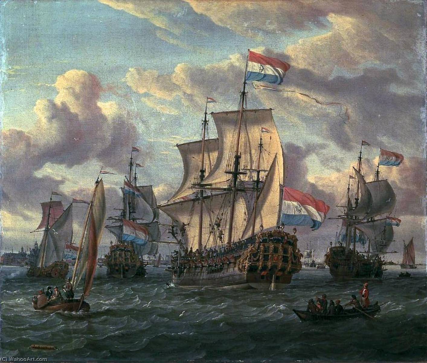 The Frigate Pieter En Paul On The Ij — Abraham Storck