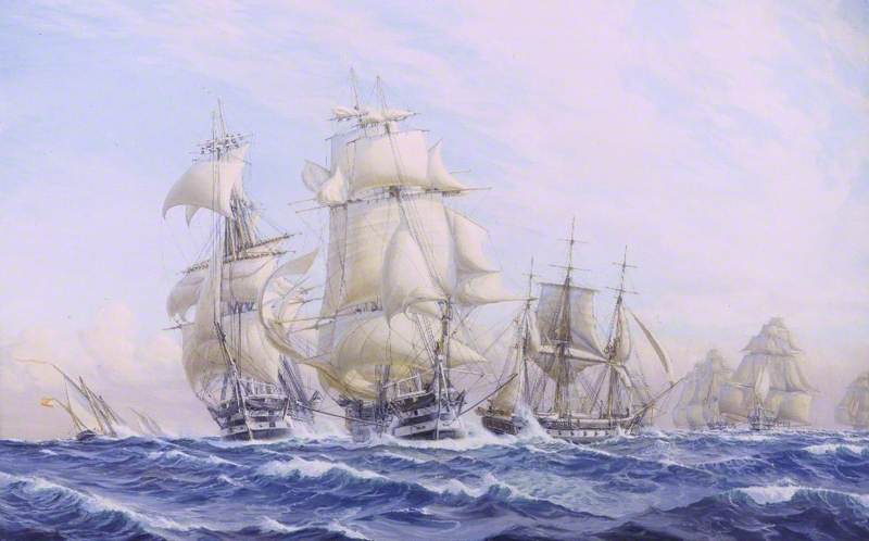 The Channel Fleet In A Sailing Trial Off Lisbon, August 1847 — Harold Wyllie