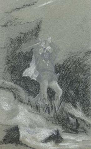 Sketch Of Man With Drawn Sword — Nicholas Roerich