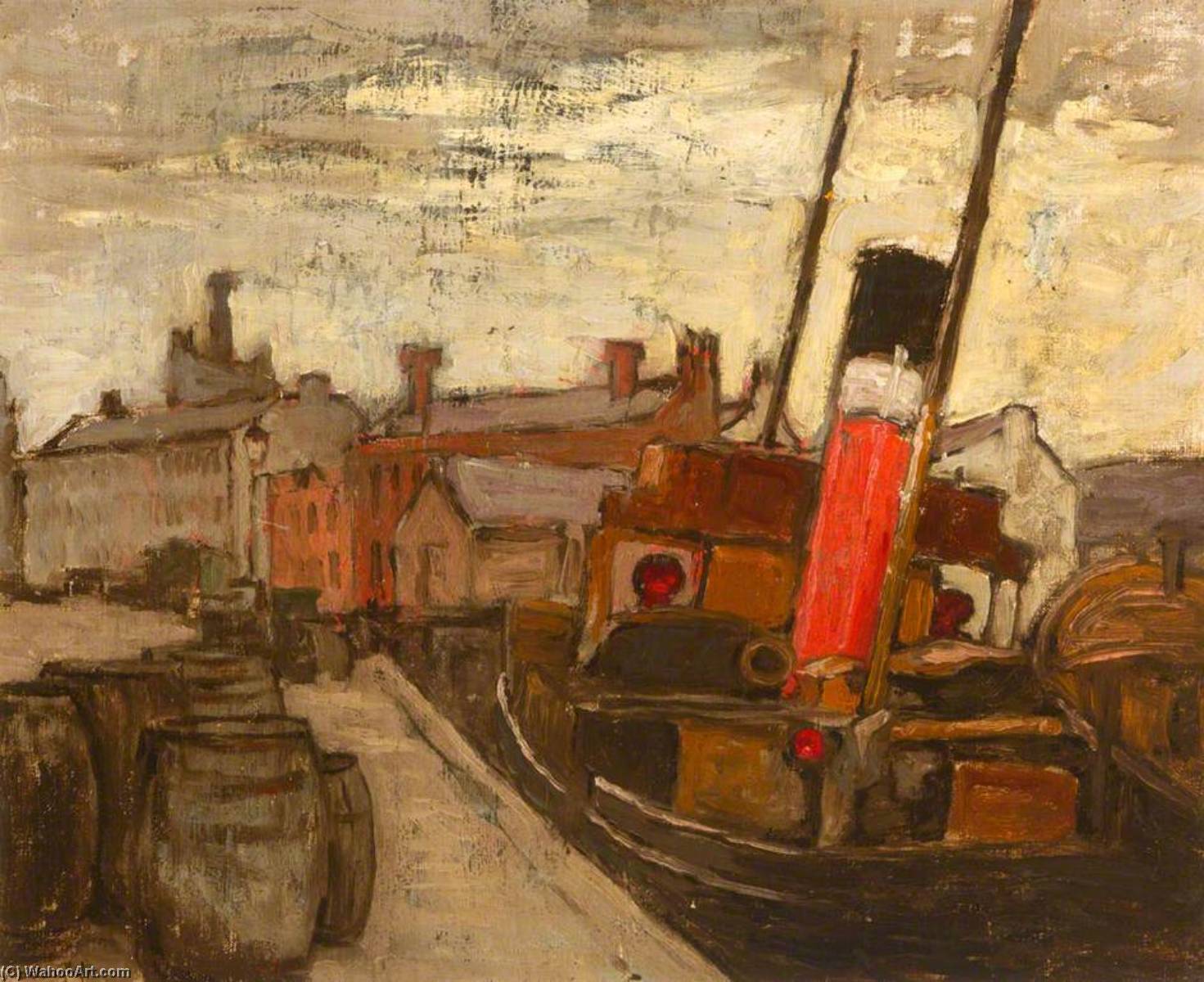 Boat At Dock, Belgium — Georgina Moutray Kyle