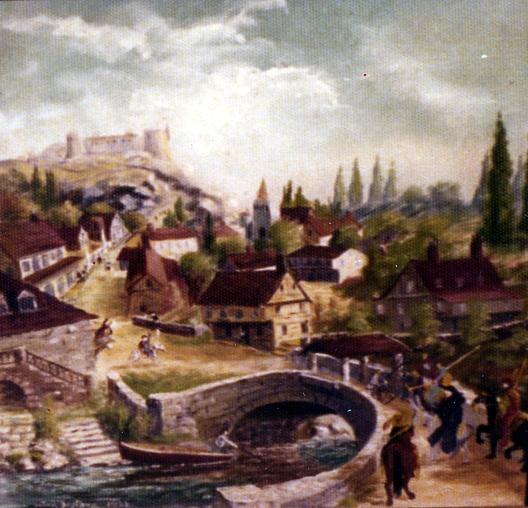 Castle Village, (painting) — Samuel Thomas Beniams