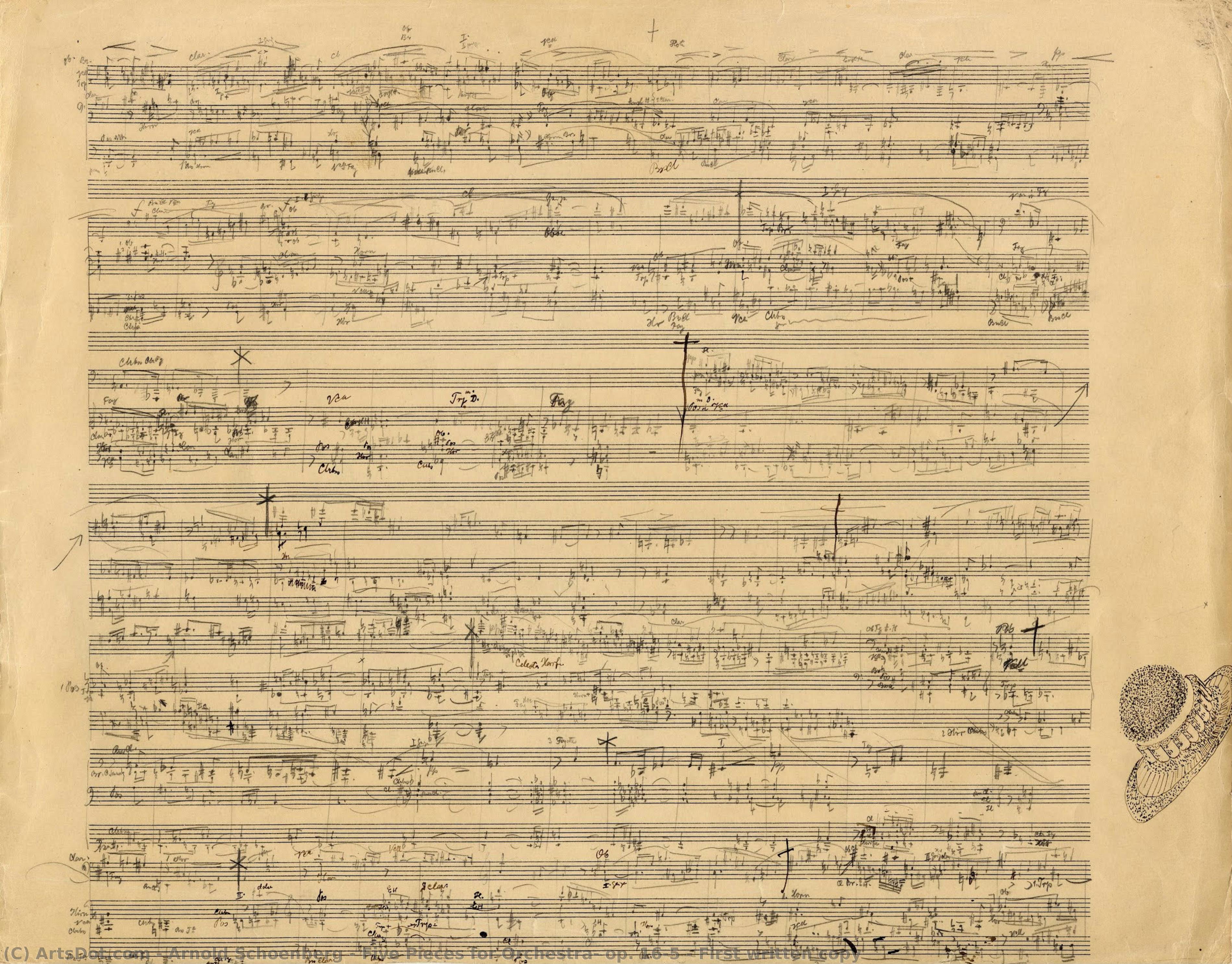 Five Pieces For Orchestra, Op. 16/5 – First Written Copy — Arnold Šonberg