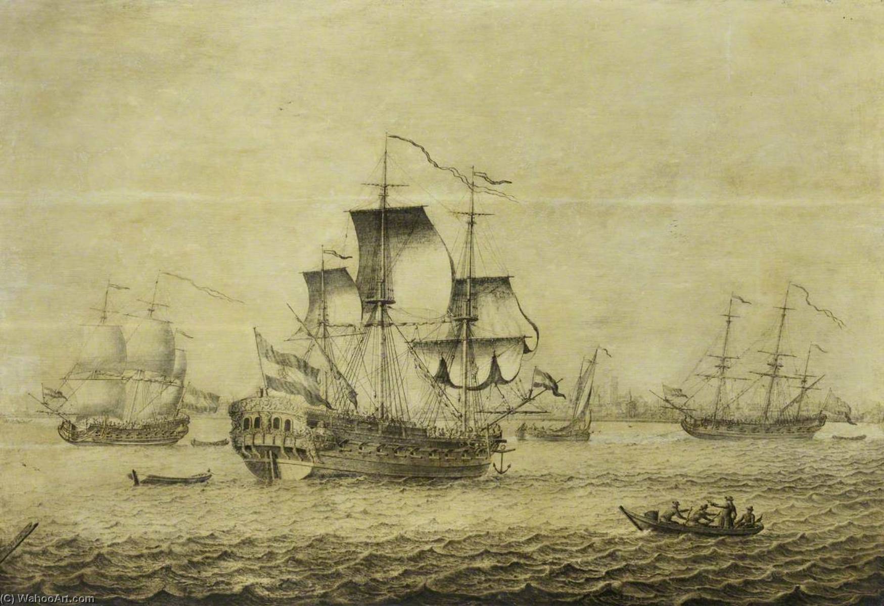 A Dutch Frigate Off Rotterdam — Adriaen Van Salm