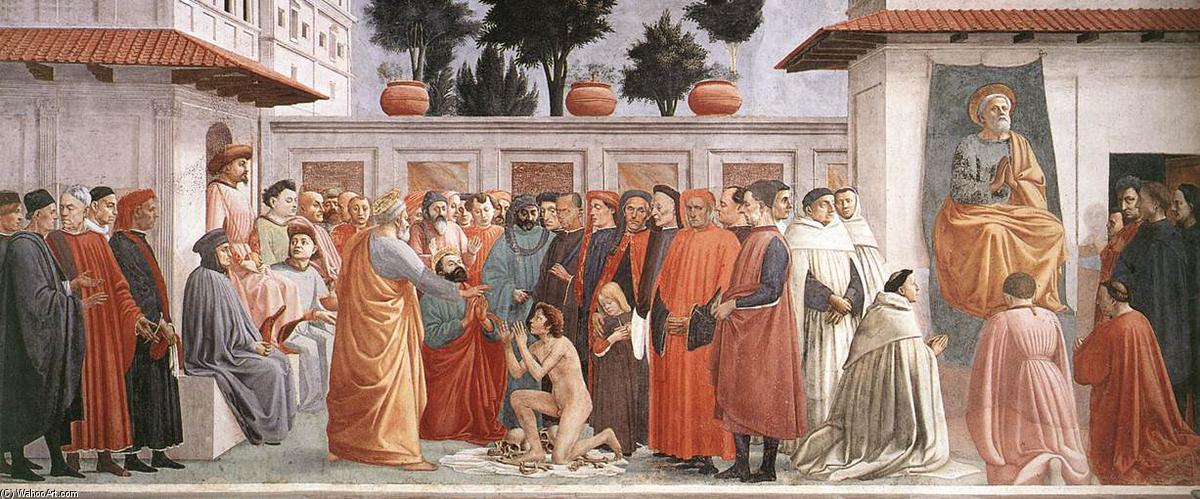 Raising Of The Son Of Theophilus And St Peter Enthroned — Masaccio
