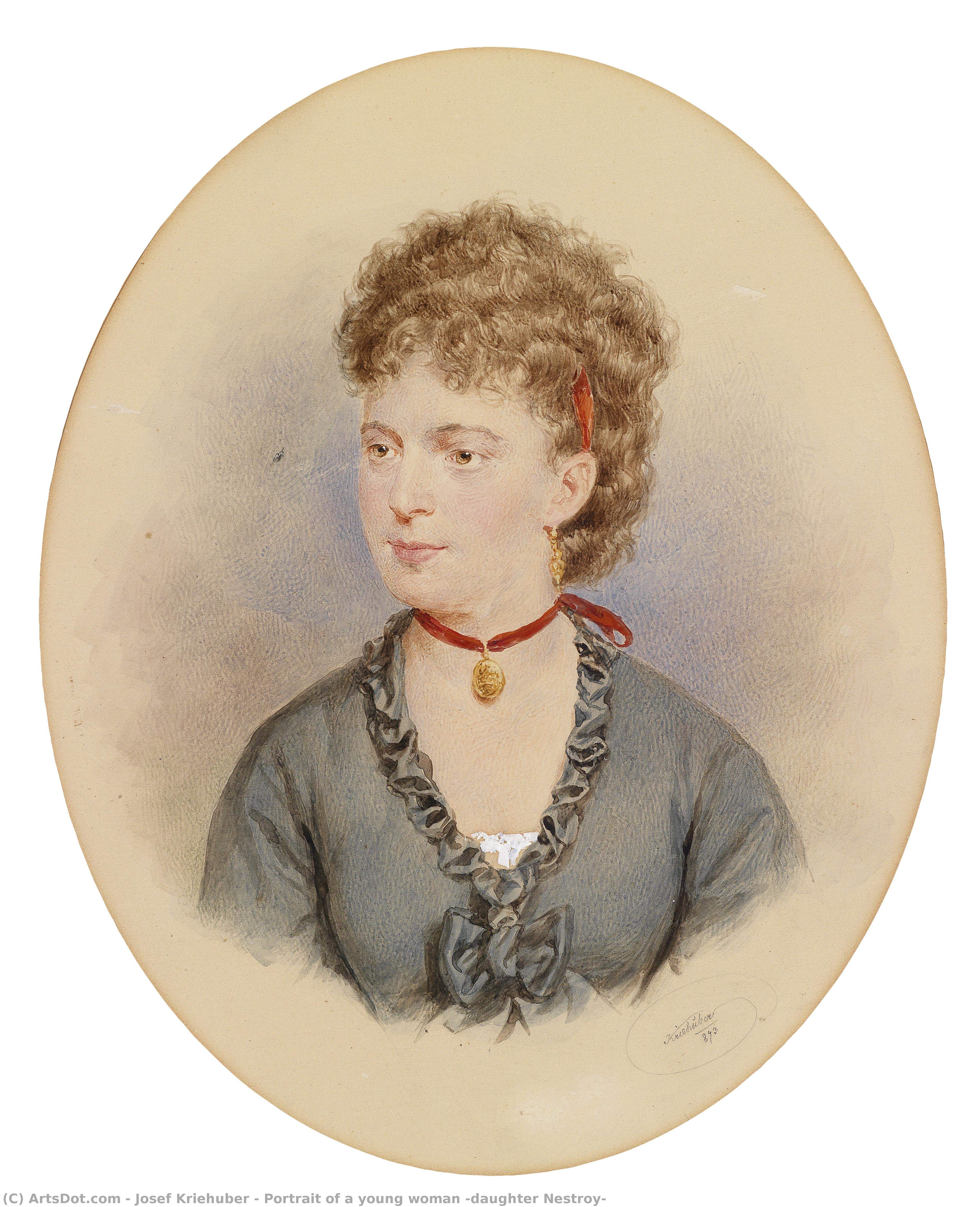 Portrait Of A Young Woman (daughter Nestroy) — Josef Kriehuber