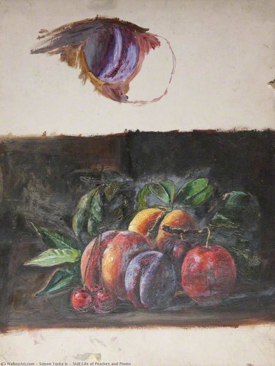 Still Life Of Peaches And Plums — Simon Yorke Iv