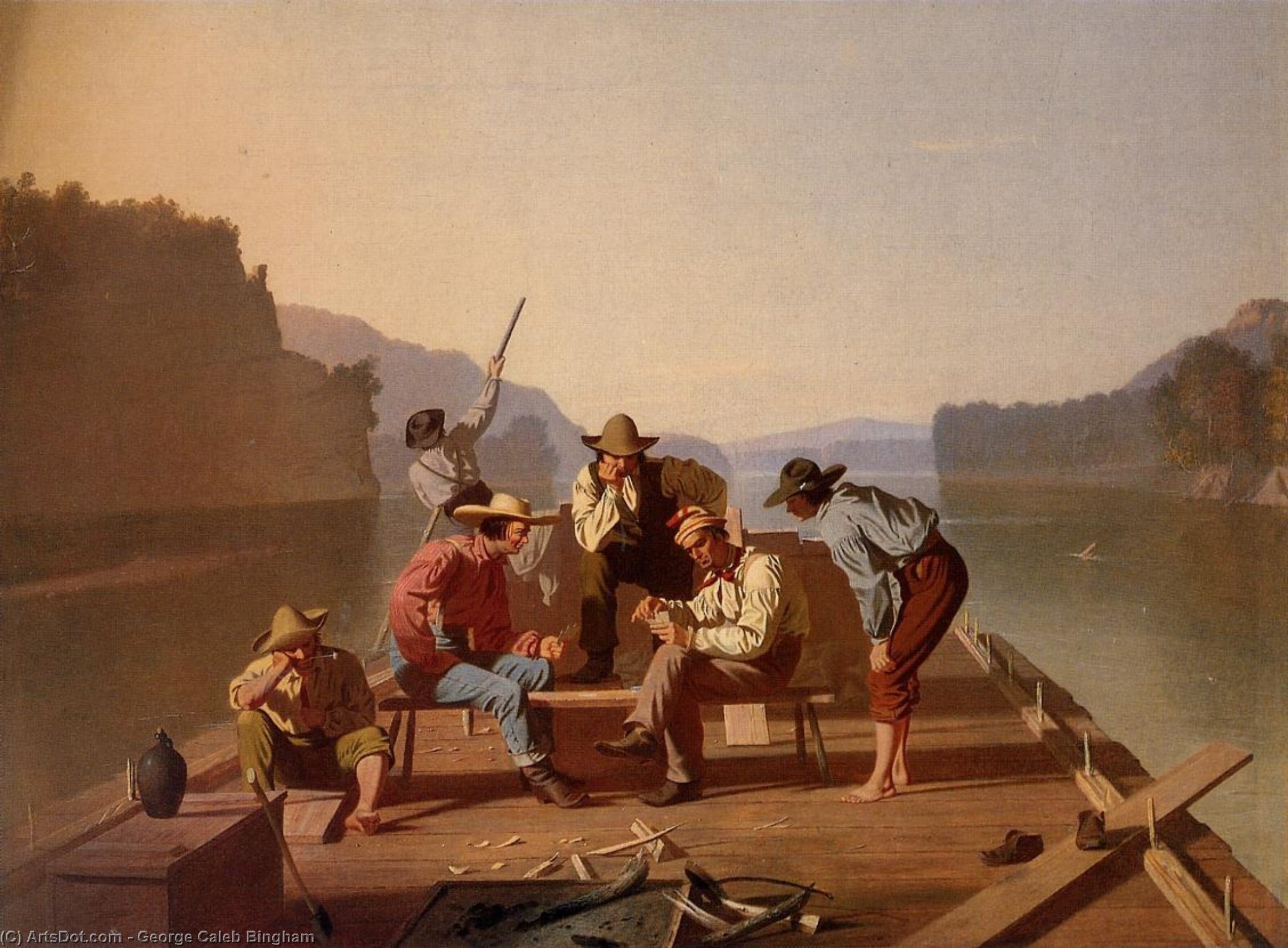 Raftsmen Playing Cards — Džordž Keleb Bingem