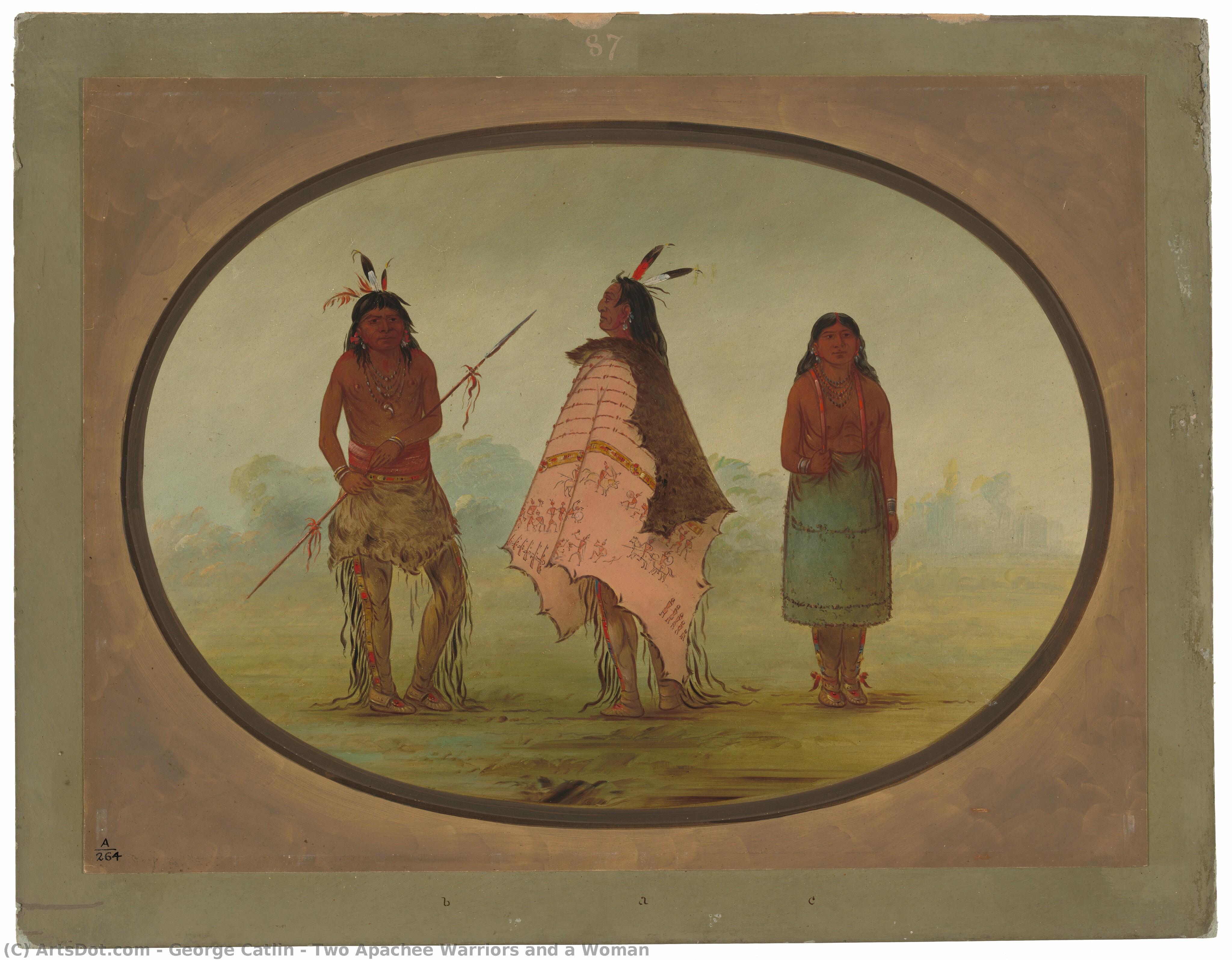 Two Apachee Warriors And A Woman — Джордж Катлин