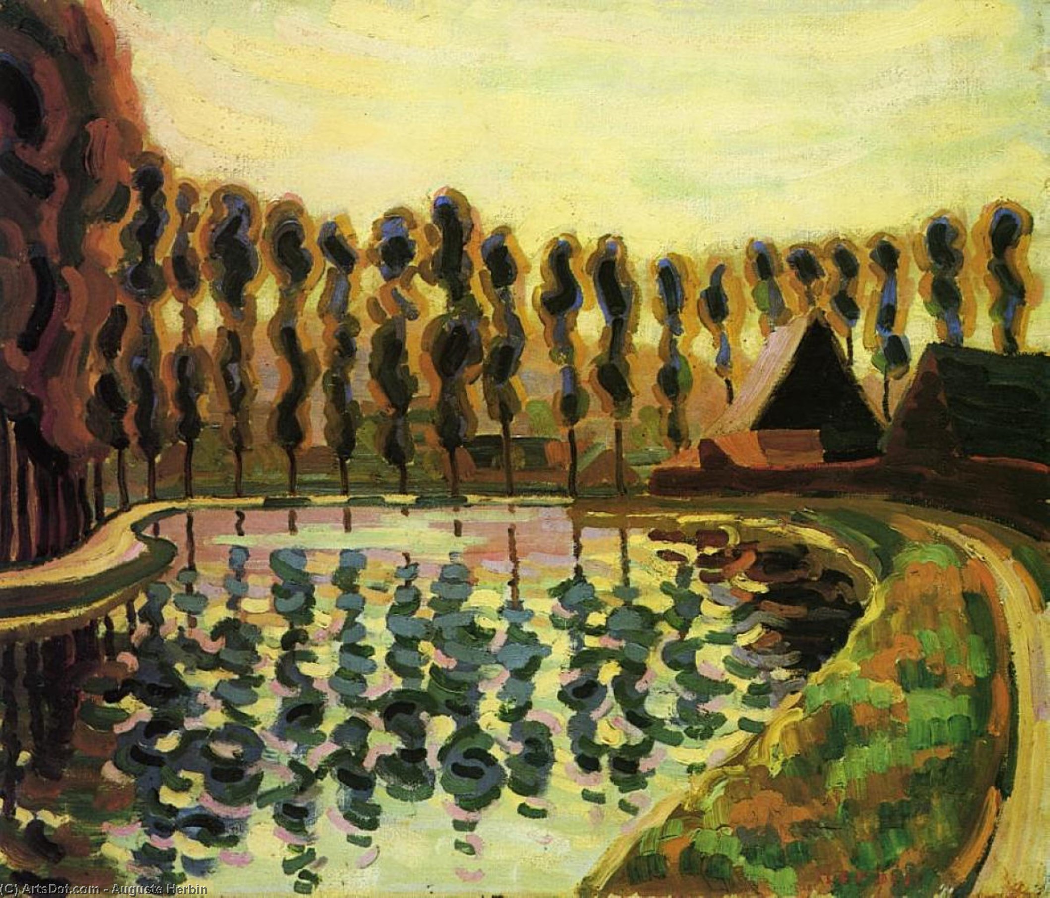 Landscape With Poplars — オーギュスト・エルバン