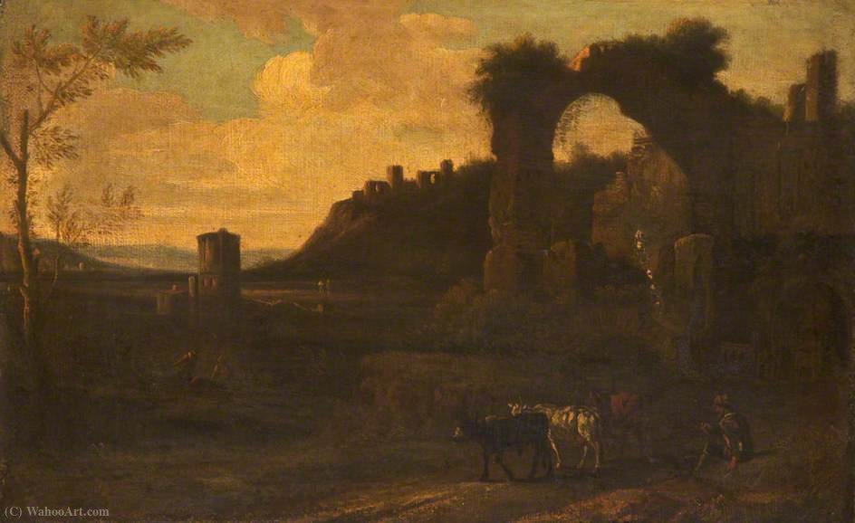 Italianate Landscape With Drovers — Willem Romeijn