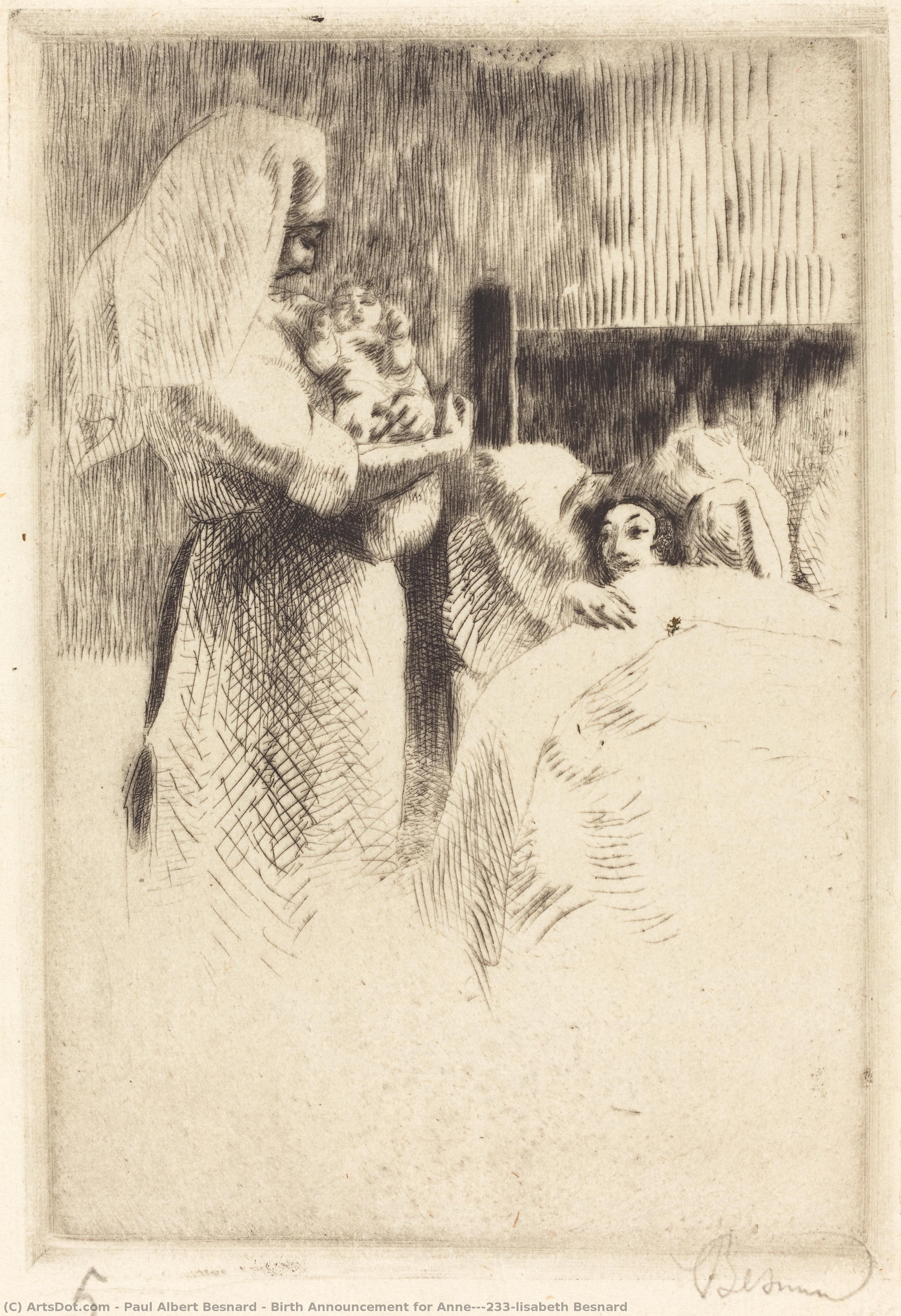 Birth Announcement For Anne-élisabeth Besnard — Paul Albert Besnard