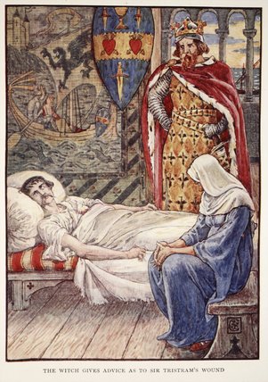 The Witch Gives Advice As To Sir Tristram's Wound — Walter Crane