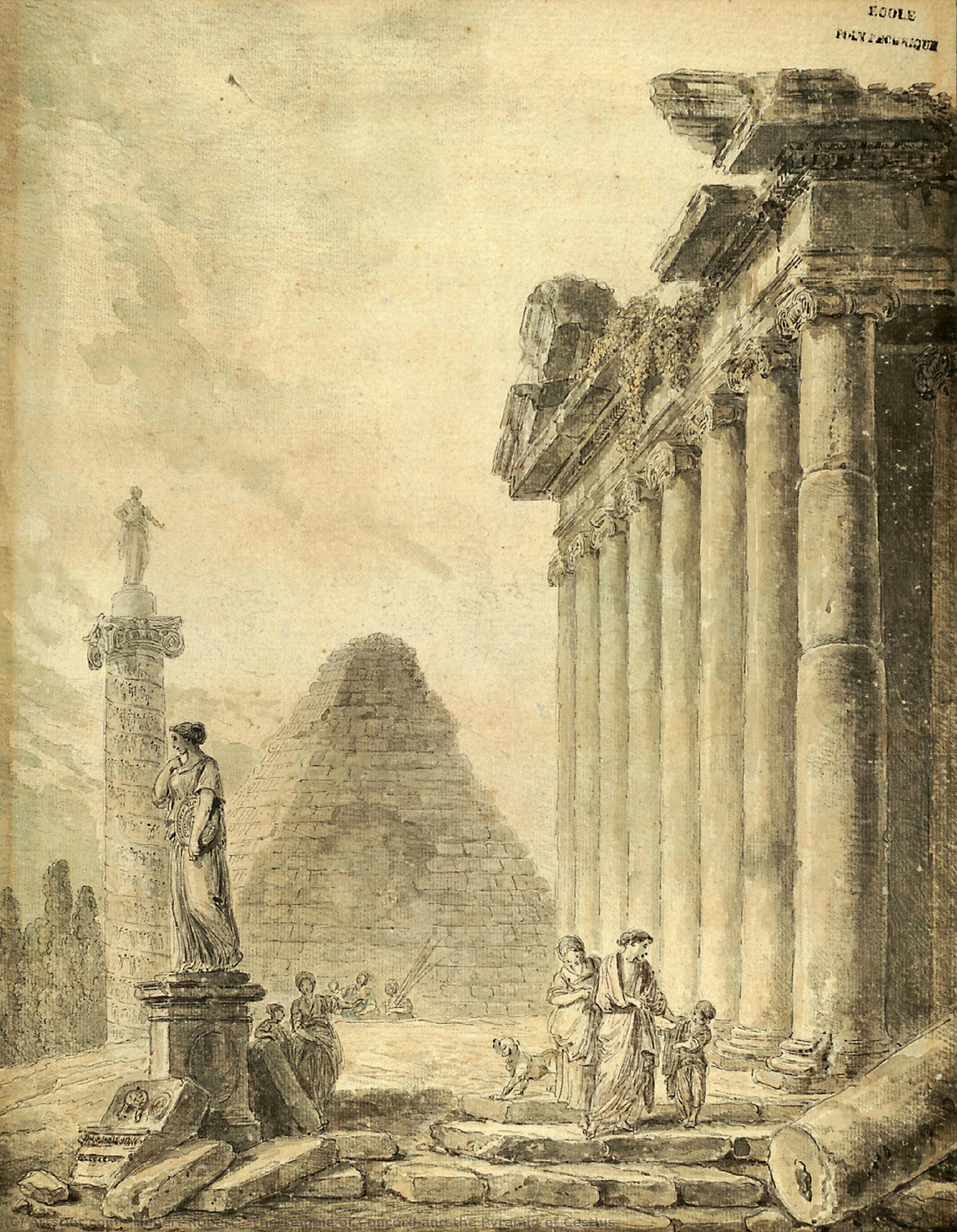 The Temple Of Concord And The Pyramid Of Cestius — Hubert Robert