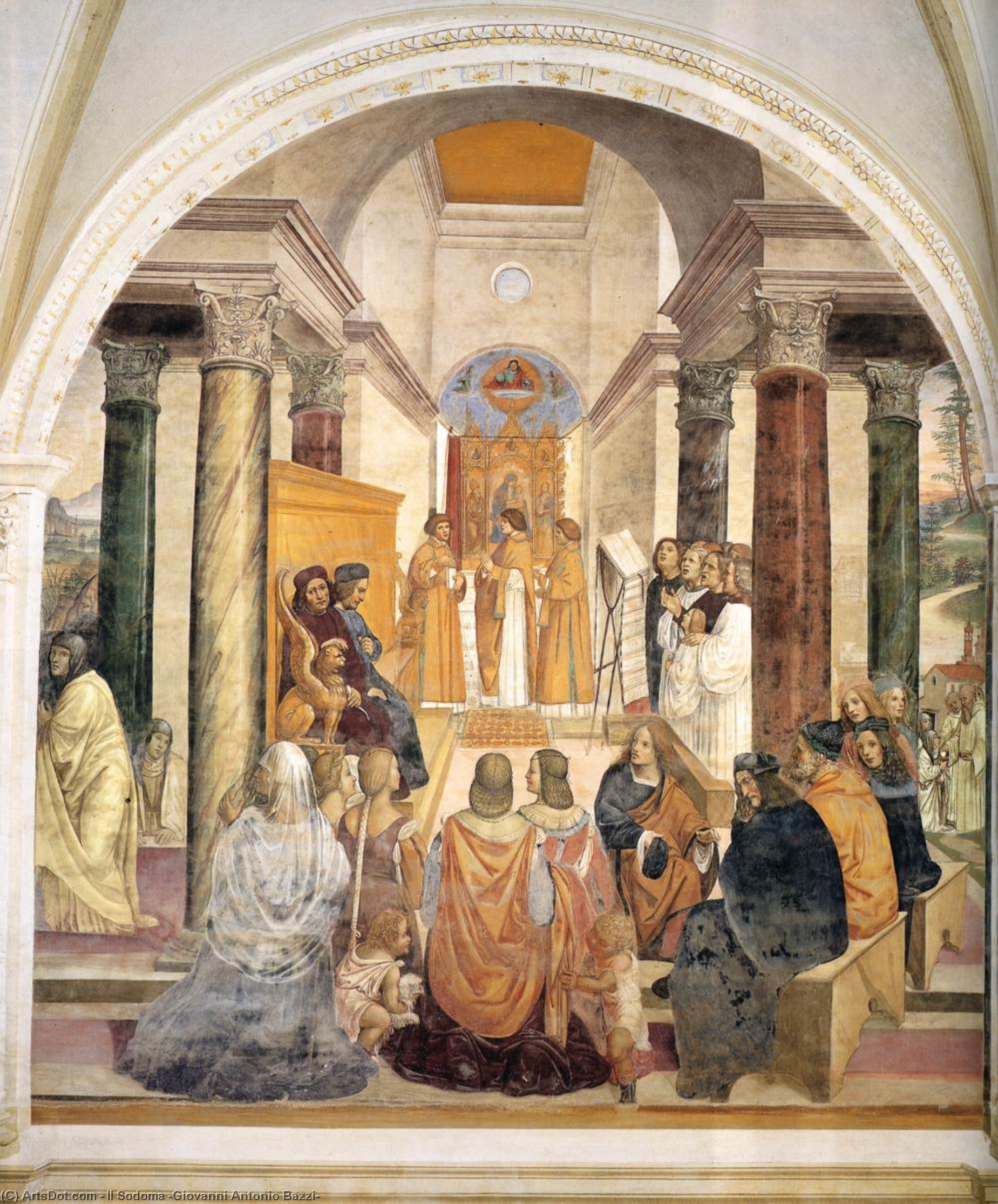 Life Of St Benedict, Scene 33: Benedict Gives Posthumous Absolution To Two Nuns — Il Sodoma (giovanni Antonio Bazzi)