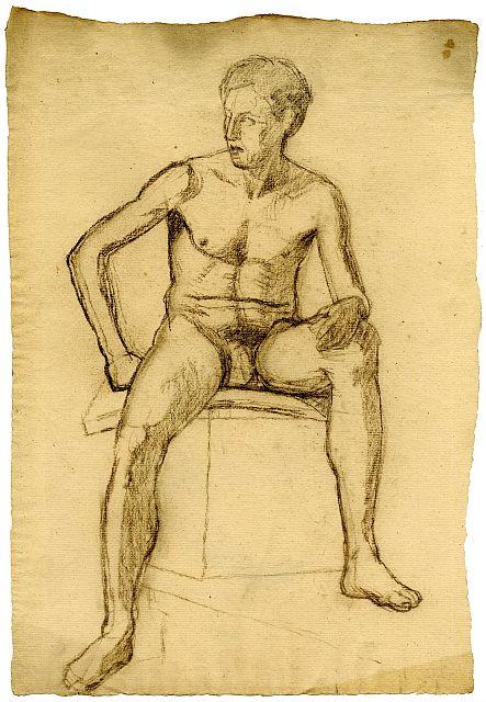 Sketch Of Male Nude — Theodore Clement Steele
