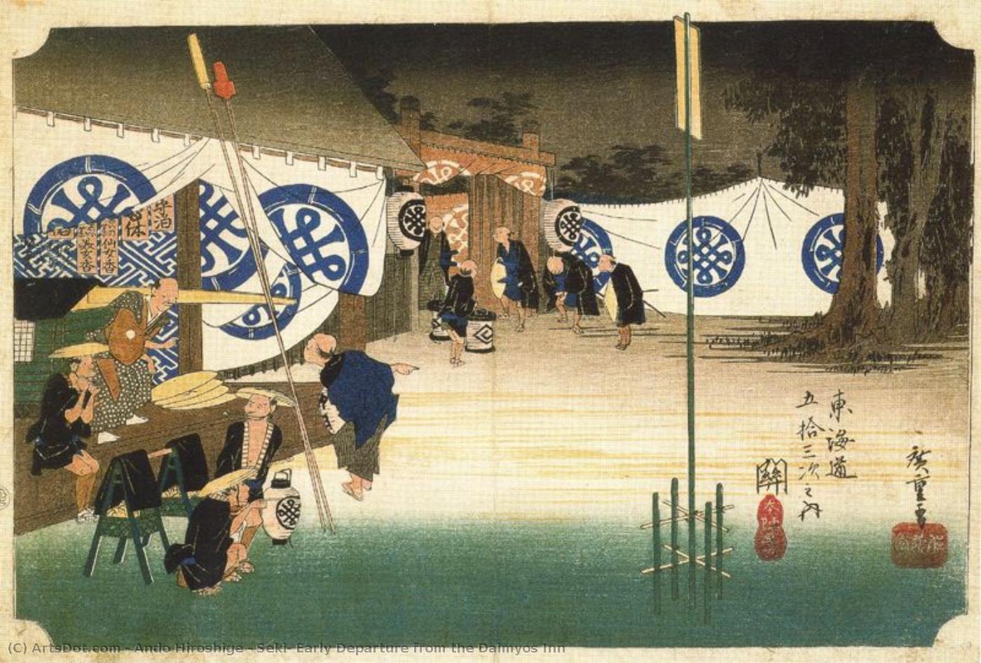 Seki: Early Departure From The Daimyos Inn — Ando Hiroshige
