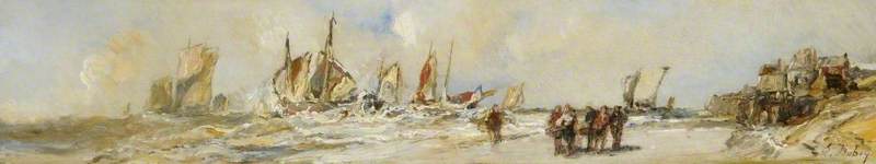 Boats Leaving Shore — Eugène Louis Gabriel Isabey